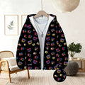 Kids' hoodie jacket, cross-border hot seller: cute cartoon print fashion zip-up hoodie for girls, dropshipping available