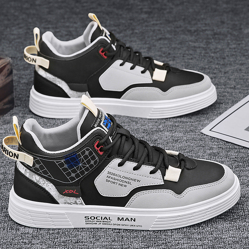 Canvas high-top spring men's shoes 2025 new spring sports casual white student men's skate shoes versatile trendy shoes