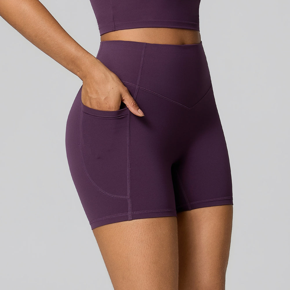 European and american new pocket yoga outfit women's set high waist shaping stretch fitness set quick-dry breathable activewear