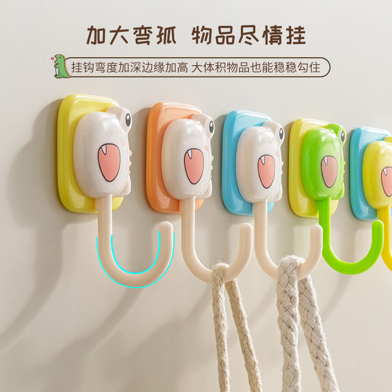 Cute cartoon hook strong adhesive door back key bag creative kitchen traceless sticker bathroom no punch wall hanging