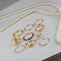 Korean-style wholesale rings, european and american cross-border jewelry, autumn and winter fashion floral statement rings, unique exaggerated snake-shaped stacked rings