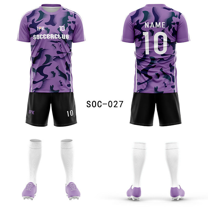 2025 new football jersey set men's football jersey team game jersey short-sleeved sports training jersey customization