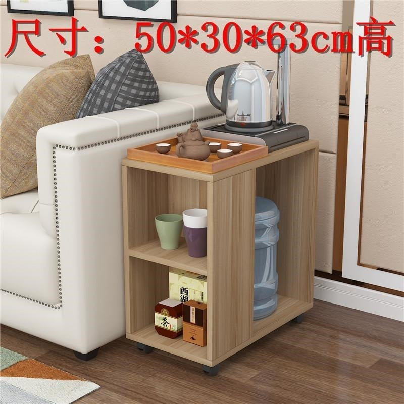 Small apartment coffee table, living room mobile tea table with wheels, sofa side table, mobile trolley table, side table