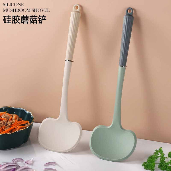 Kitchen silicone spatula 2-in-1 mushroom spatula small cooking spatula household high temperature resistant frying spoon non-stick pan special spoon