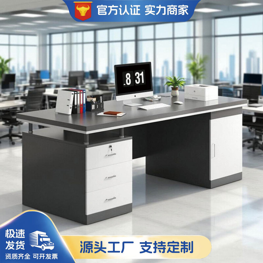 New arrival: executive desk - minimalist modern office desk and chair set for employees, home office, and computer use