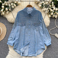 European fashion diamond-embellished long-sleeve shirt for women,  new arrival, relaxed fit, casual loose single-breasted top