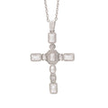 【titanium steel】cross-border fashionable colorful zircon cross necklace for women - high-end, light luxury sweater chain jewelry