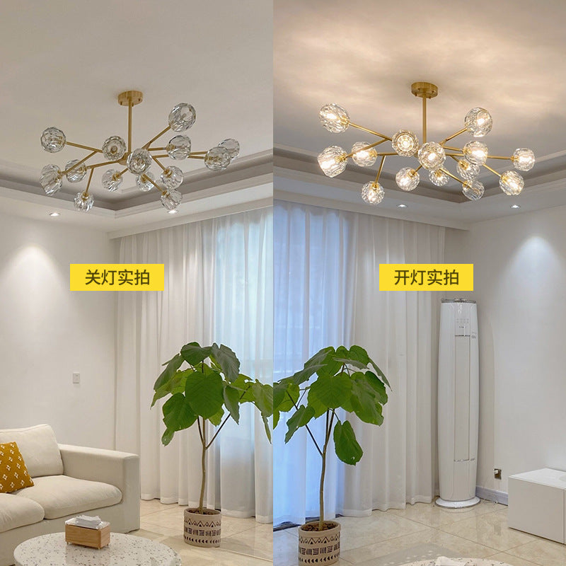 Dining room chandelier crystal magic bean molecular lamp bedroom home lighting creative Internet celebrity living room modern Xiaohongshu chandelier