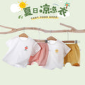 Baby short-sleeve set with shorts - lightweight summer outfit for infants and toddlers (ages 1-4) - boys' and girls' loose-fit outerwear