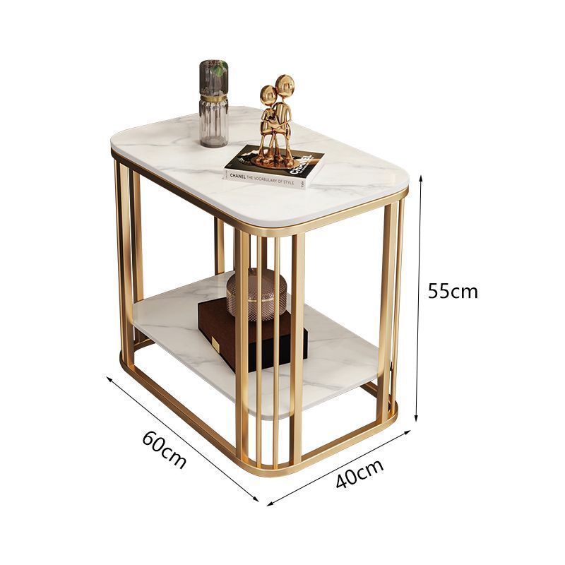 Italian light luxury modern slate side table small coffee table balcony living room for home small apartment casual suspended double-layer tea table