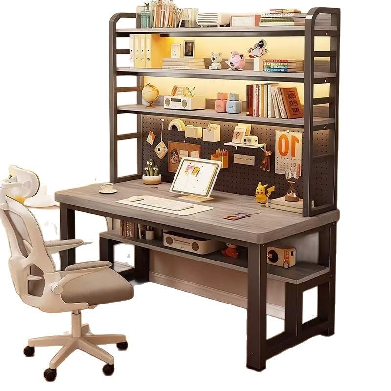 Computer desk for home student bedroom simple desk bookshelf all-in-one writing desk high-looking perforated board study table