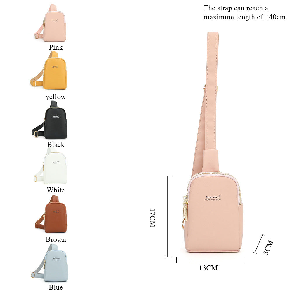 Baellerry new women's large-capacity breast bag  solid color versatile messenger shoulder bag fashionable mobile phone bag