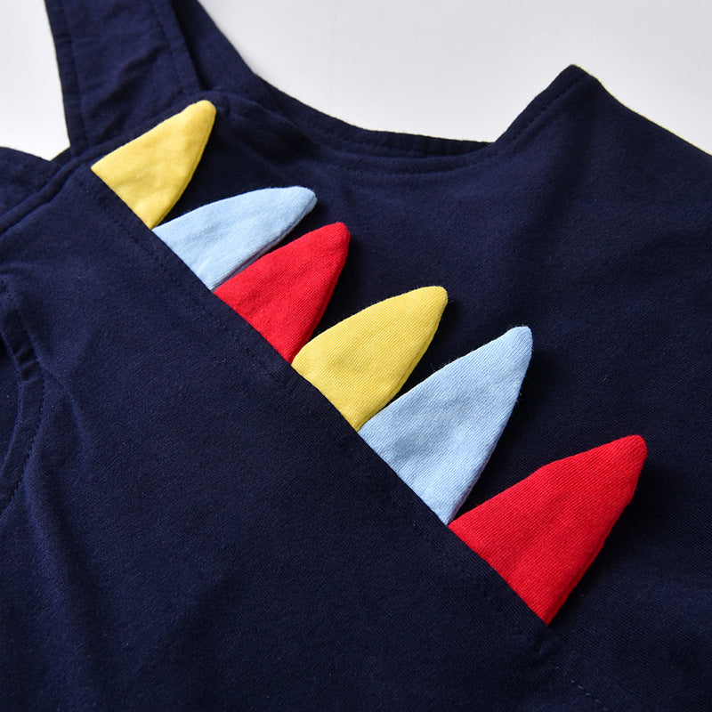 Luoding children's wear short-sleeve baby overalls newborn set boys' clothes dinosaur toddler two-piece infant clothing