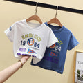 new kids' summer casual t-shirt: stylish, breathable, cartoon design for toddlers and young children - fresh, comfortable, and perfect as a base layer