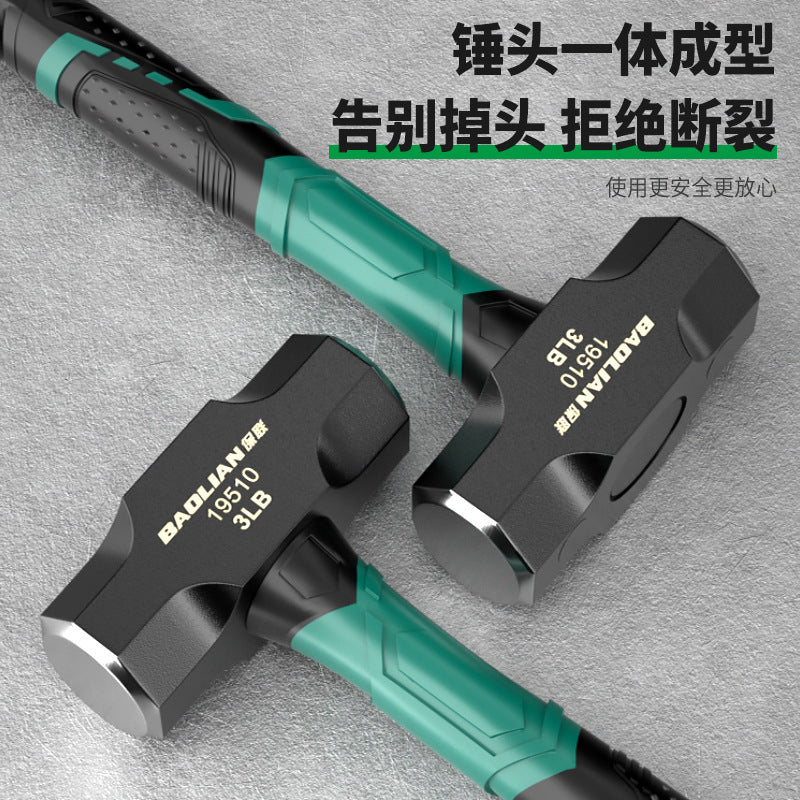 Baolian hammer rubber hammer construction site hammer iron hammer tool octagonal hammer solid mason hammer big hammer wall hammer hand hammer