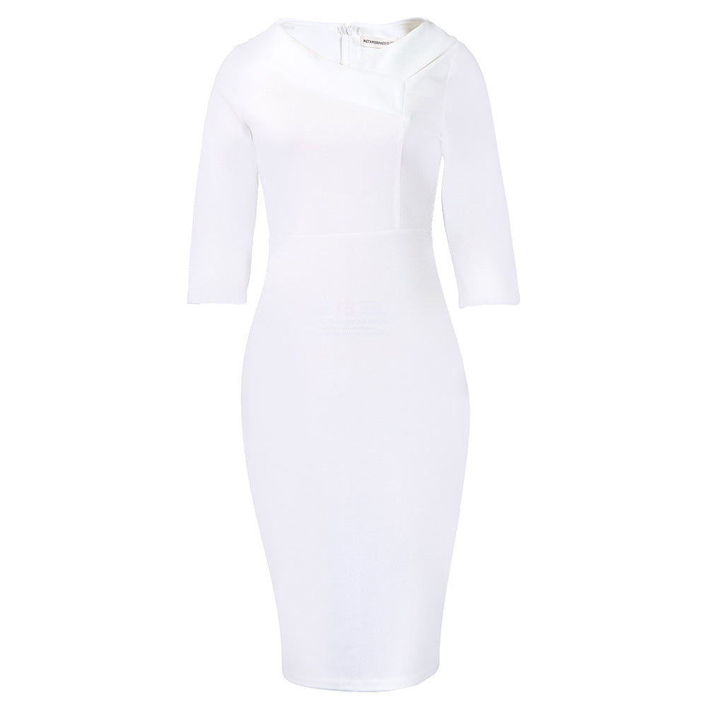 D313 european and american clothing    summer new fashion commuter v-neck elegant export dress