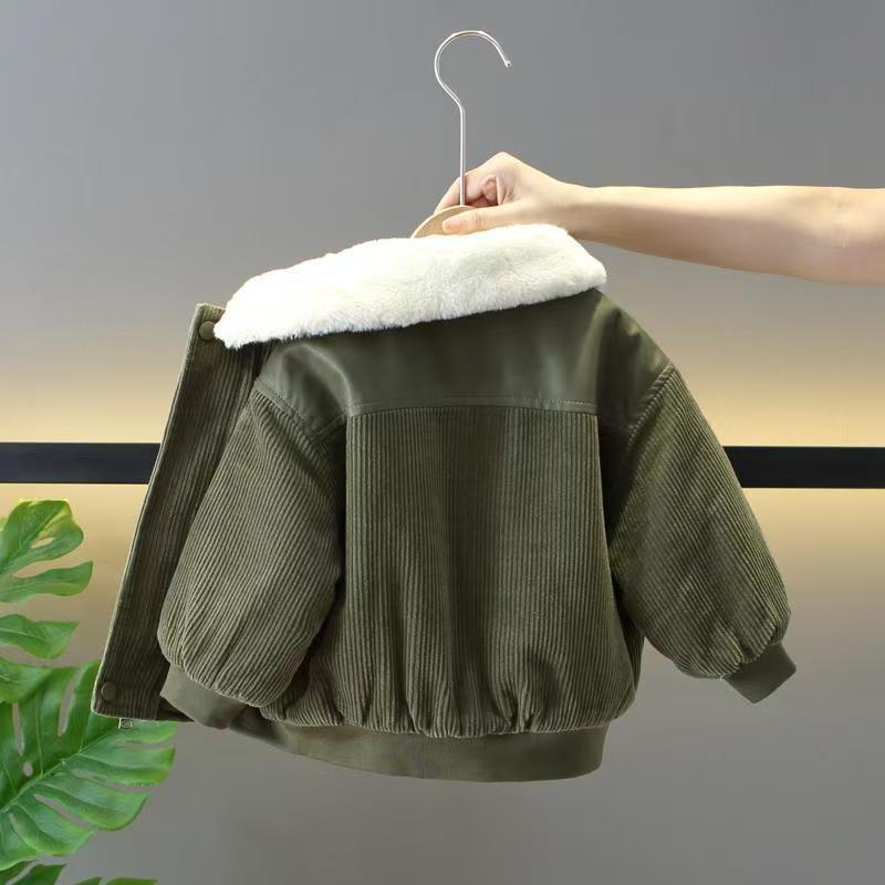 Fall and winter  new arrival cool baby fleece-lined cotton coat kids winter clothing thickened clothes fashionable boy outwear
