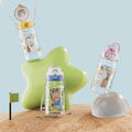 Cartoon cute high-capacity kids' straw water bottle - perfect for school with shoulder strap and carry loop - portable summer water bottle