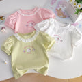 Girls' short-sleeve t-shirt, kids' top, baby girl's clothing, half-sleeve outfit, korean style breathable top for toddlers and young children