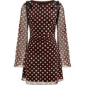 Amazon fashion see-through sexy polka dot long sleeve dress women's  summer new design skirt