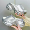 Women's summer 2025 new fashion outdoor wearable sandals & slippers - indoor home anti-slip thick sole high heel thong sandals