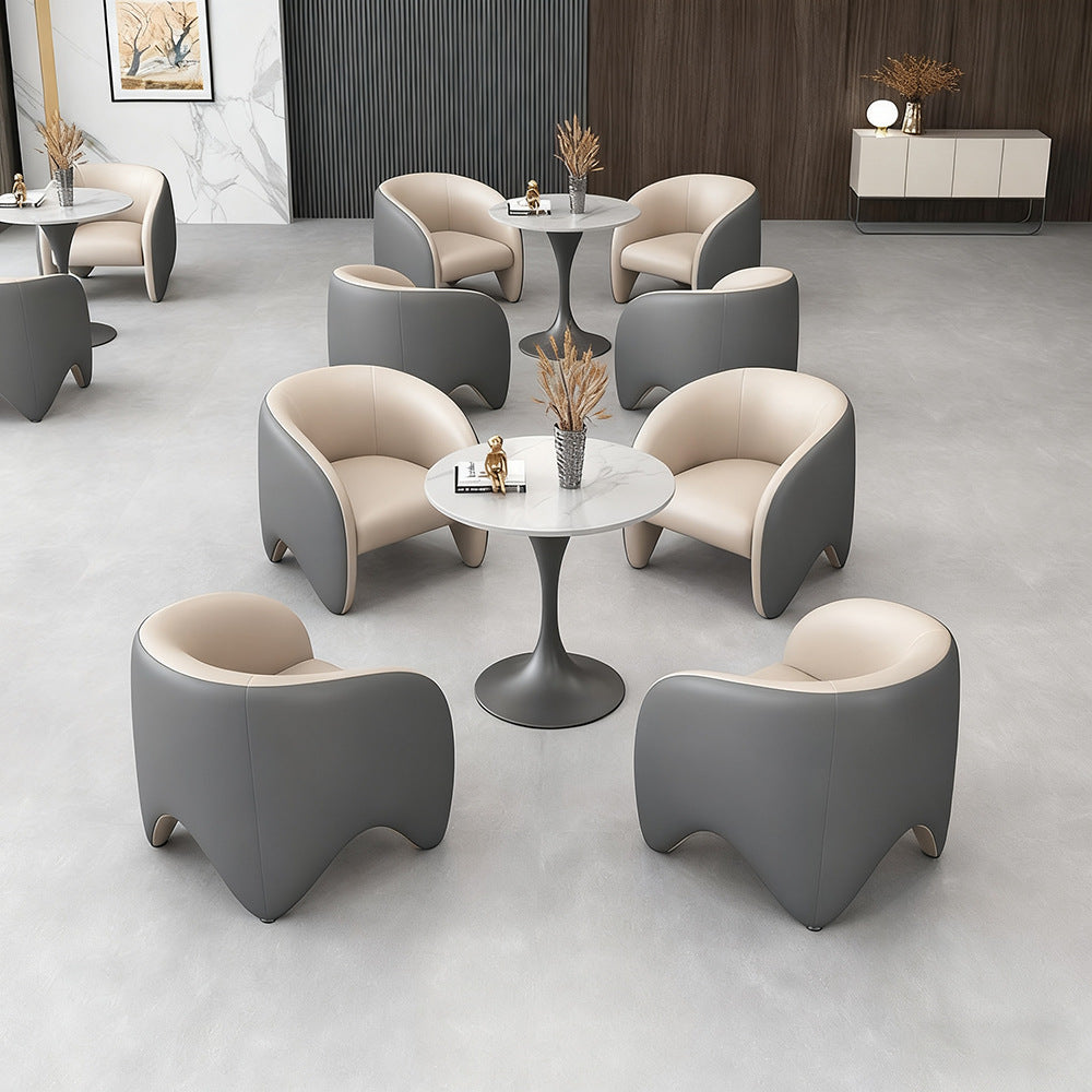 Italian minimalist dining chair, designer style, subtly luxurious, high-end leather upholstered, modern minimalist chair for home use, with backrest