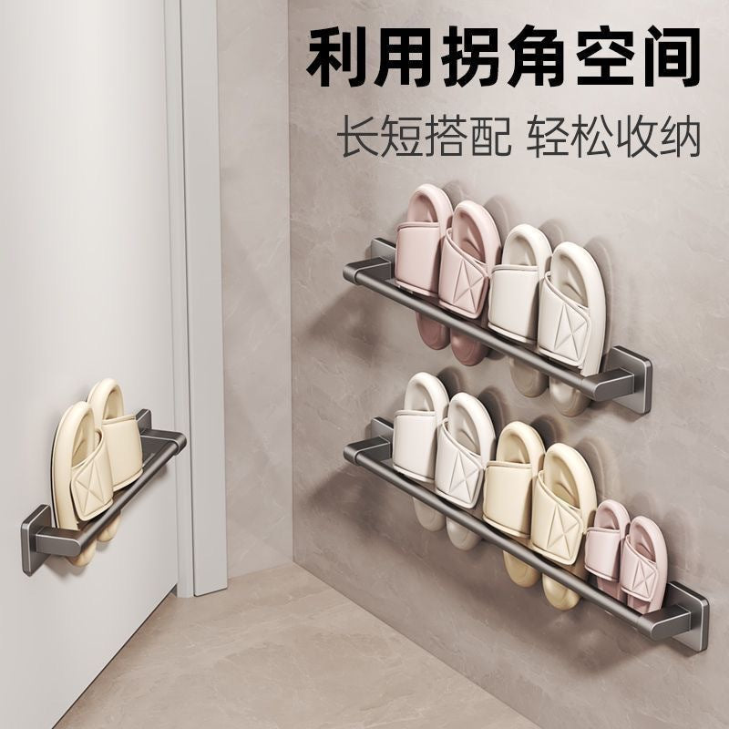 Towel rack bathroom punch-free wall-mounted storage rack bathroom towel single pole toilet bathroom storage rack
