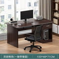 Computer desk set - modern minimalist home office desk and chair with drawer - single person office desk
