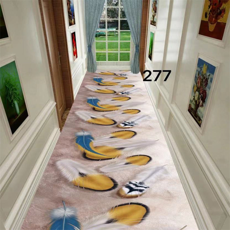 Minimalist modern 3d printed non-slip hallway carpet, hotel, mall, lobby, aisle floor mat roll, home use