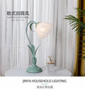 Cream romantic table lamp - bedroom bedside lamp - trendy girl birthday gift - popular european style floral ambient light