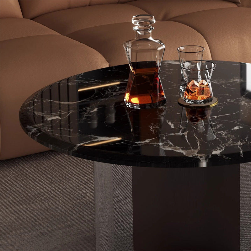 Ready-to-ship natural luxury stone coffee table - modern minimalist black rose design, available in various sizes. perfect for living rooms and home use
