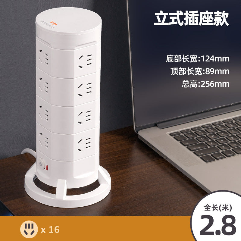 Vertical socket multi-function converter plug strip multi-slot rubik's cubefor homeusb row plug panel multi-hole wiring board