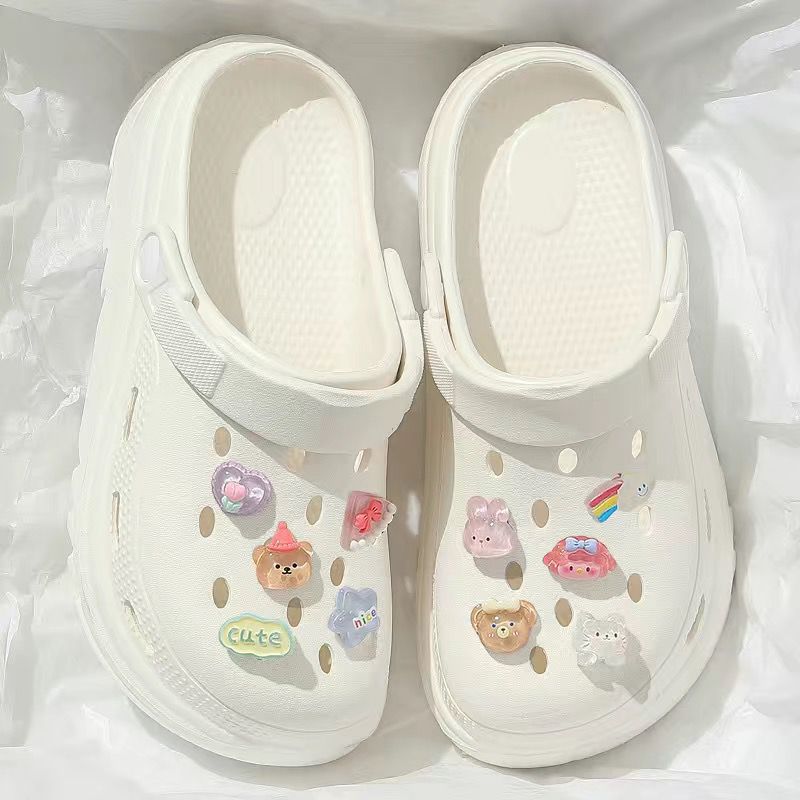 New arrival crocs women's summer 2025 new arrival shit-stepping outwear nurse thick solenon-slip toe cap sandals and slippers for women