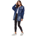 fashion style denim outwear women's hot-selling new arrival washed hole outwear street trendy denim outwear