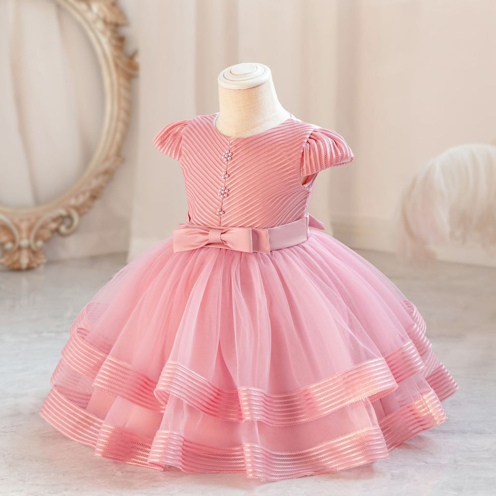 Wholesale children's formal dresses - airplane sleeve wedding gown princess dress for baby girls, first birthday dress, baby dress
