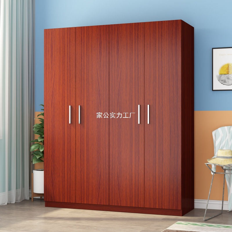 Wardrobe solid wood simple household bedroom rental room simple plate assembly storage cabinet locker large wardrobe
