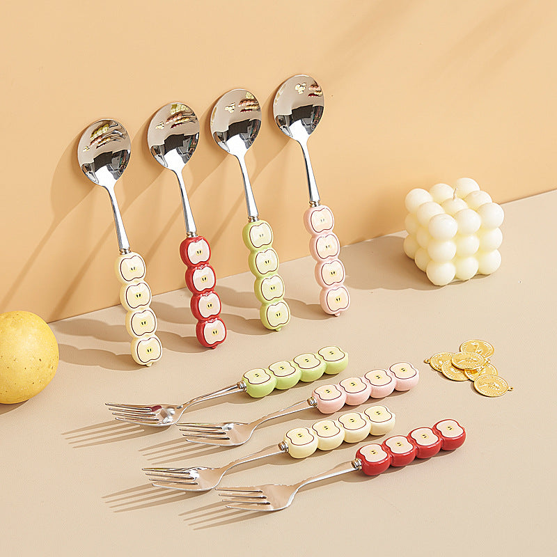 Cute and creative stainless steel cake & dessert spoons & forks - adorable animal fruit forks & coffee spoons - home tableware