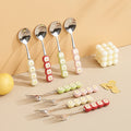 Cute and creative stainless steel cake & dessert spoons & forks - adorable animal fruit forks & coffee spoons - home tableware