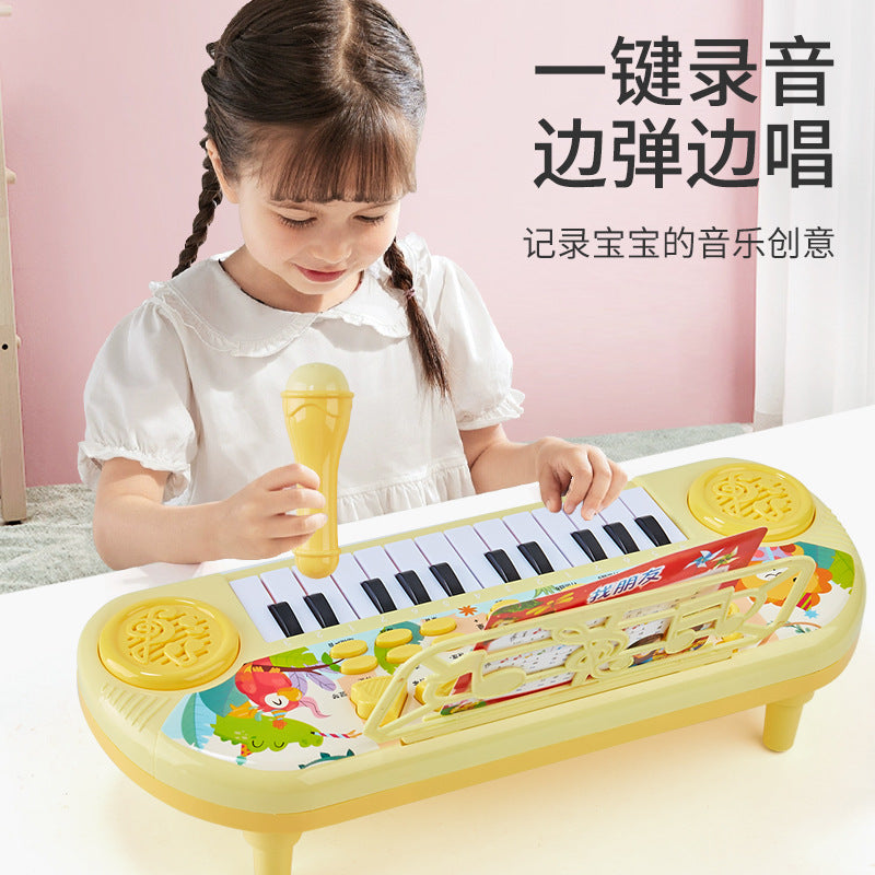 Children's electronic keyboard piano - early education & brain development - multifunctional whack-a-mole - ages 1-6 - musical toddler microphone toy