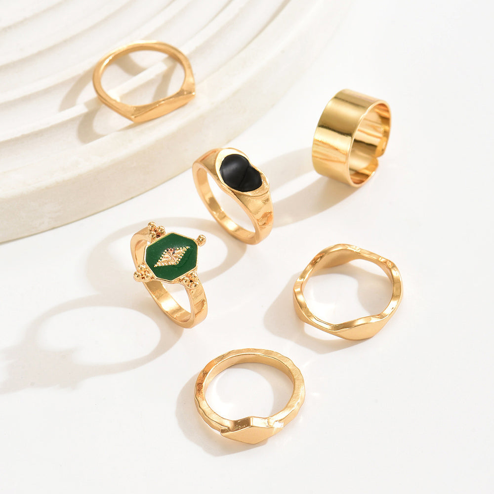 European and american cross-border ins heart-shaped ring personalized niche high-end stacked villa trendy popular style alloy ring jewelry