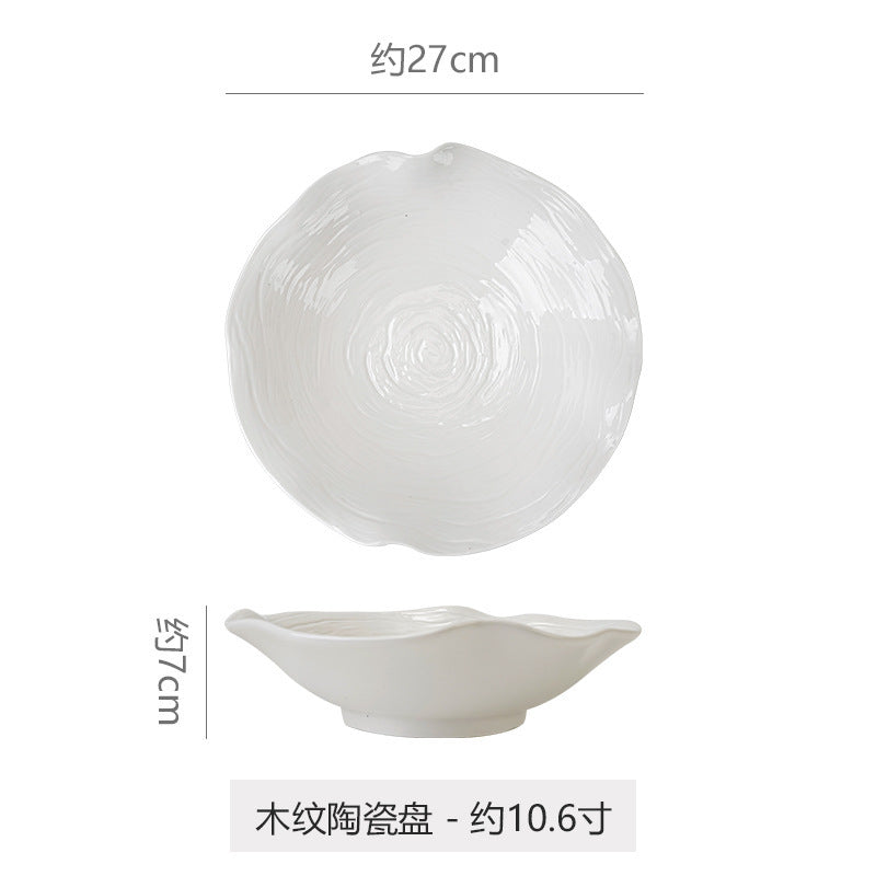 Stylishcasual ceramic special-shaped fruit salad vegetable bowl restaurant hotel for home flower-shaped large bowl ramen bowl soup bowl