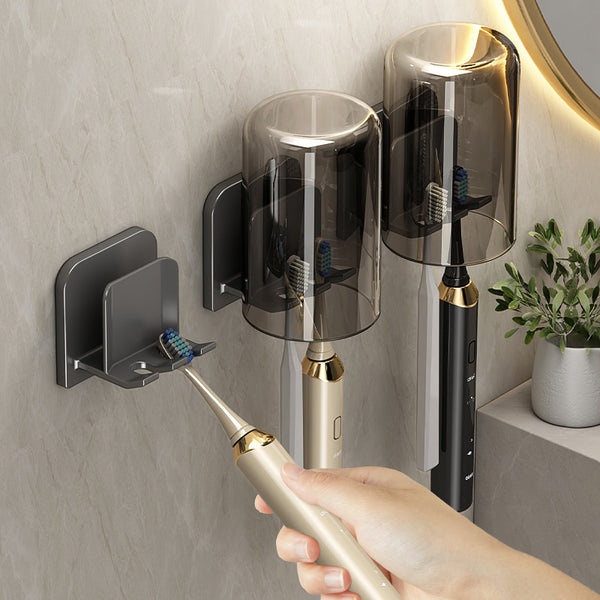 Toothbrush Shelf No Punching Brush Cup Wall Hanging Set Mouthwash Cup Bathroom Wall Hanging Electric Toothbrush Shelf