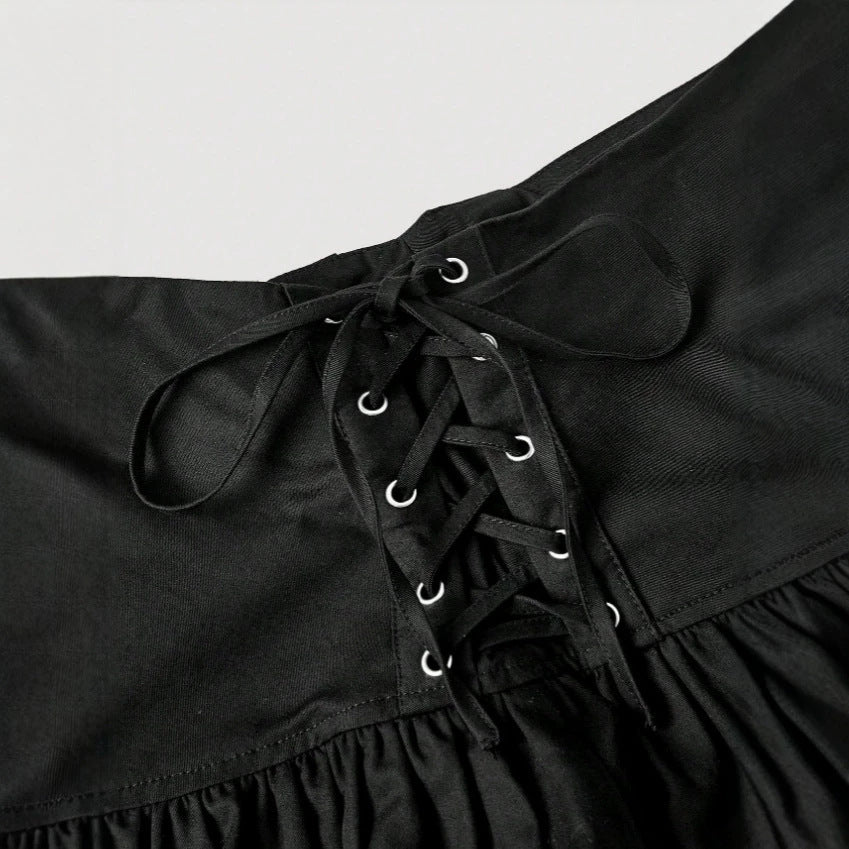 sexy fashion women's elegant commute style tie-side ruffle hem midi skirt