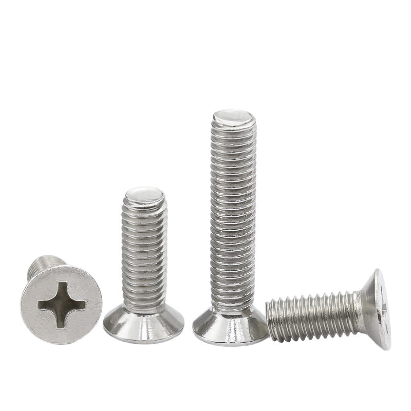 201 stainless steel GB819 cross groove countersunk head machine screw flat head bolt machine tooth screw M3M4M5M6M8 thread