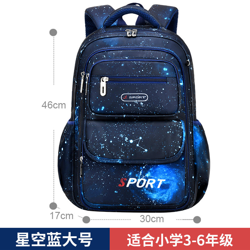 New Vertical Fashion Star Dream Cartoon Primary School Students Grades 3-6 Ridge Protection and Burden Reduction School Bag Children's Backpack