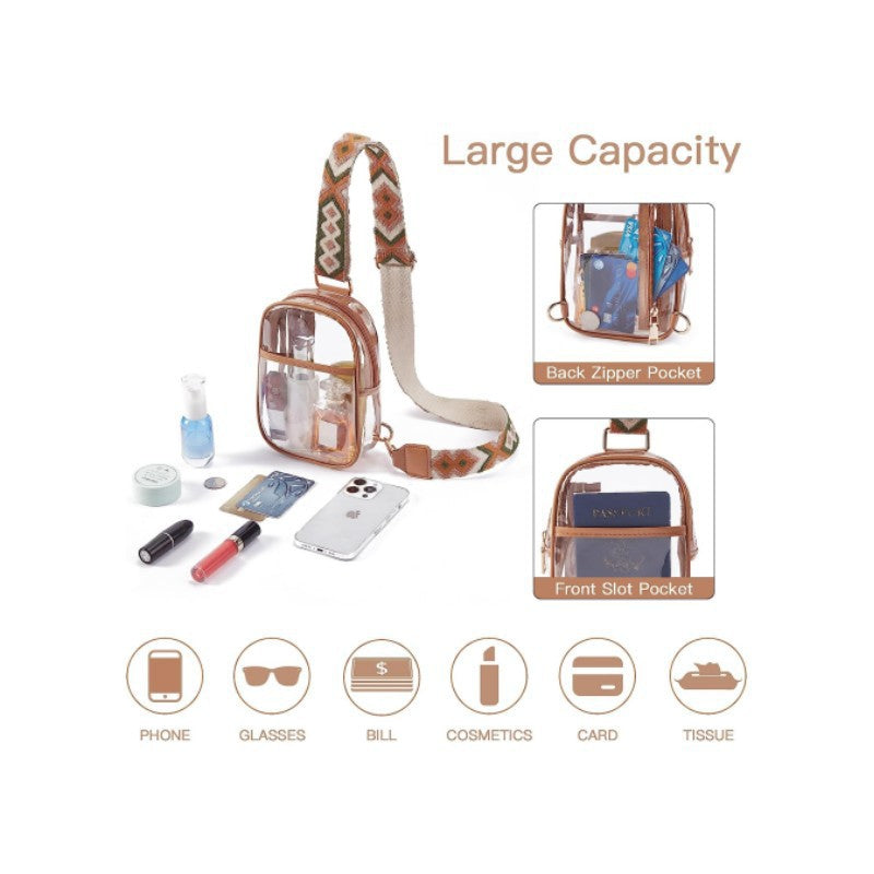 special 2024 new small shoulder bag transparent messenger bag lightweight and versatile women's small breast bag