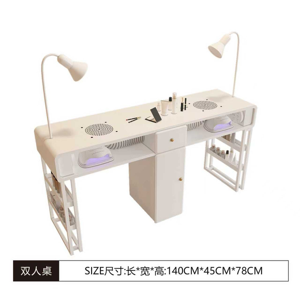 New arrival: extra-wide 45 turbine engraved grade vacuum marble & porcelain surface multifunctional minimalist nail table and chair set