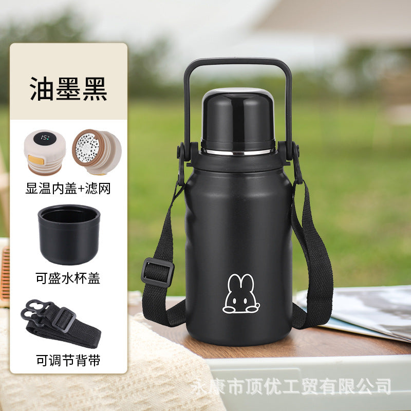 316 large-capacity thermos cup outdoor portable portable kettle stainless steel tea water separation tea making thermal insulation cold water cup