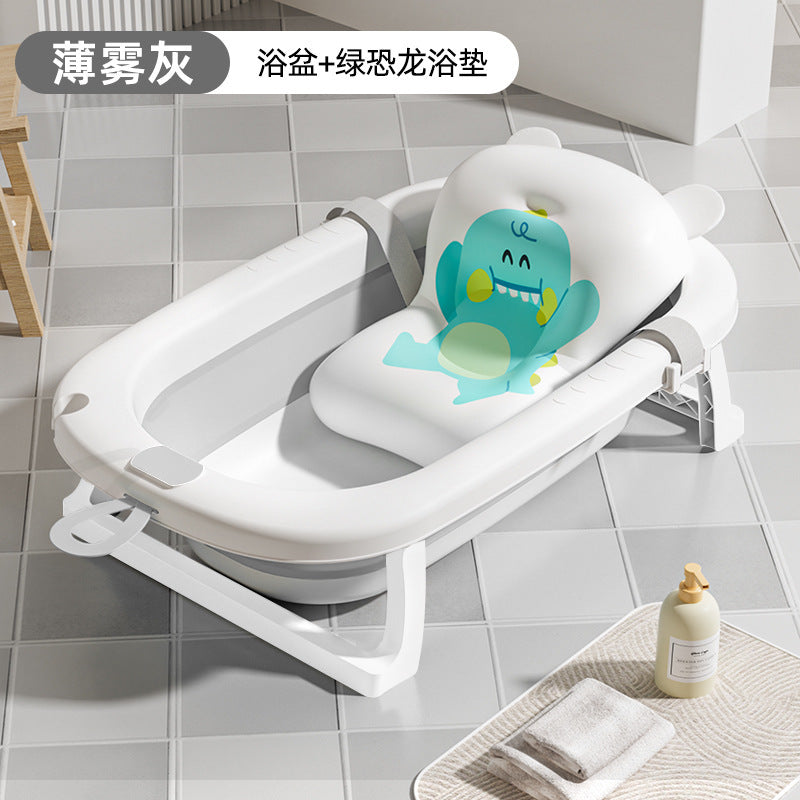 Baby bathtub, infant bathtub, toddler sit-up & recline foldable bath tub, portable home storage for newborn and children's supplies