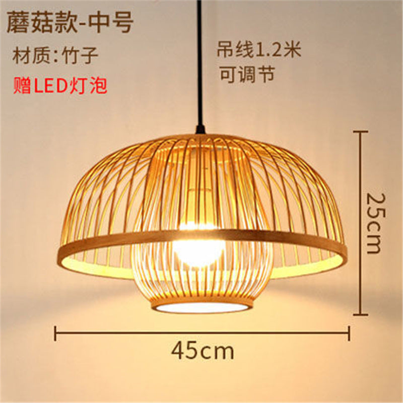 Lantern Bamboo Art Chandelier Bar Bed and Breakfast Tea Room Hot Pot Restaurant Hotel Simple Japanese Restaurant Bamboo Catering Shop Lighting
